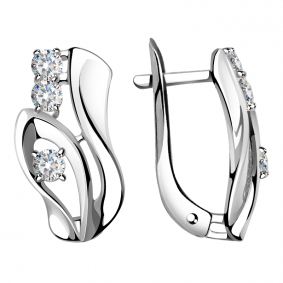Серьги из белого золота Александра кл3341а-62сб с Swarovski кл3341а-62сб фото