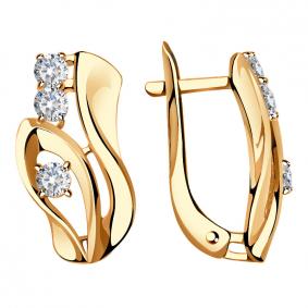 Золотые серьги Александра кл3341а-62ск с Swarovski кл3341а-62ск фото