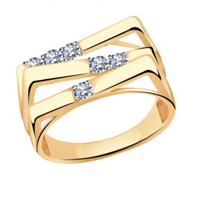 Золотое кольцо Александра кл3343-62ск с Swarovski кл3343-62ск фото