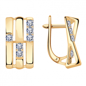 Золотые серьги Александра кл3343а-62ск с Swarovski кл3343а-62ск фото