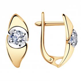 Золотые серьги Александра кл3344а-62сбк с Swarovski кл3344а-62сбк фото