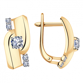 Золотые серьги Александра кл3347а-62ск с Swarovski кл3347а-62ск фото