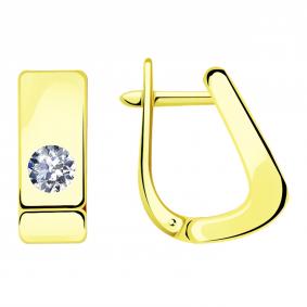 Серьги из лимонного золота Александра кл3348а-62сл с Swarovski кл3348а-62сл фото