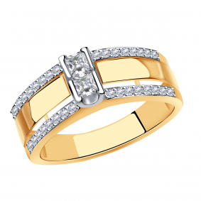 Золотое кольцо Александра кл3349-62сбк с Swarovski кл3349-62сбк фото