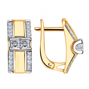 Золотые серьги Александра кл3349а-62сбк с Swarovski кл3349а-62сбк фото