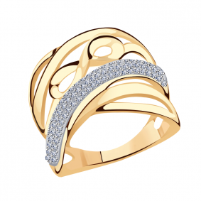 Золотое кольцо Александра кл3351ск с фианитом кл3351ск фото