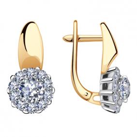 Золотые серьги Александра кл3362а-62сбк с Swarovski кл3362а-62сбк фото