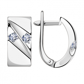 Серьги из белого золота Александра кл3364а-62сб с Swarovski кл3364а-62сб фото