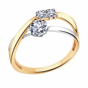 Золотое кольцо Александра кл3365-62сбк с Swarovski кл3365-62сбк фото