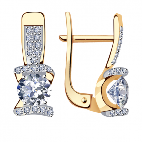 Золотые серьги Александра кл3367а-62ск с Swarovski кл3367а-62ск фото