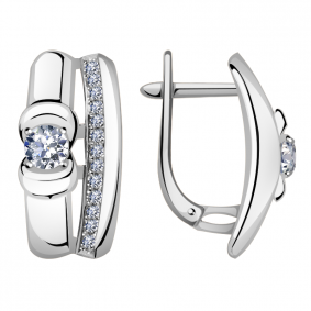 Серьги из белого золота Александра кл3373а-62сб с Swarovski кл3373а-62сб фото