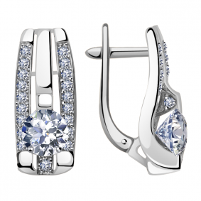 Серьги из белого золота Александра кл3376а-62сб с Swarovski кл3376а-62сб фото
