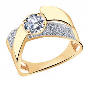 Золотое кольцо Александра кл3380-62ск с Swarovski кл3380-62ск фото