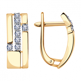 Золотые серьги Александра кл3382аск с фианитом кл3382аск фото