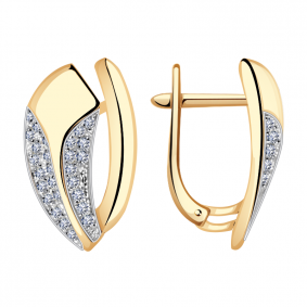 Золотые серьги Александра кл3401аск с фианитом кл3401аск фото