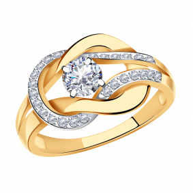 Золотое кольцо Александра кл3413-62ск с Swarovski кл3413-62ск фото