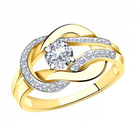Кольцо из лимонного золота Александра кл3413-62сл с Swarovski кл3413-62сл фото