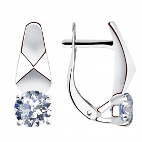 Серьги из белого золота Александра кл3424а-62сб с Swarovski кл3424а-62сб фото