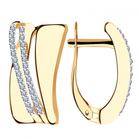 Золотые серьги Александра кл3426аск с фианитом кл3426аск фото