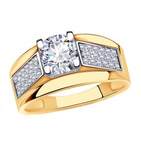 Золотое кольцо Александра кл3427-62сбк с фианитом и Swarovski кл3427-62сбк фото