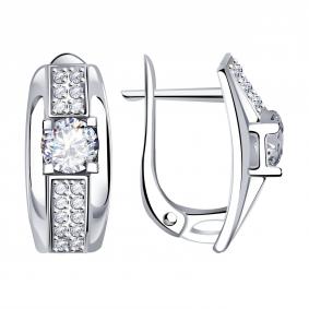 Серьги из белого золота Александра кл3427а-62сб с Swarovski кл3427а-62сб фото