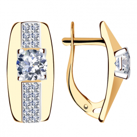Золотые серьги Александра кл3427а-62ск с Swarovski кл3427а-62ск фото