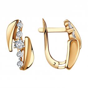 Золотые серьги Александра кл3431а-62ск с Swarovski кл3431а-62ск фото