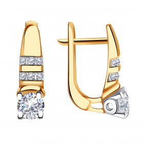 Золотые серьги Александра кл3440аск с Swarovski кл3440аск фото