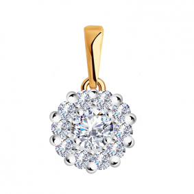 Золотая подвеска Александра кл3441б-62ск с Swarovski кл3441б-62ск фото