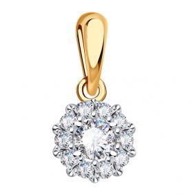 Золотая подвеска Александра кл3441бск с фианитом кл3441бск фото