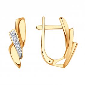 Золотые серьги Александра кл3444аск с фианитом кл3444аск фото