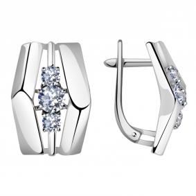 Серьги из белого золота Александра кл3450а-62сб с Swarovski кл3450а-62сб фото
