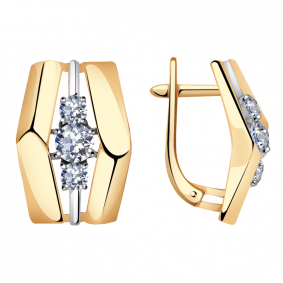 Золотые серьги Александра кл3450а-62сбк с Swarovski кл3450а-62сбк фото