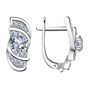 Серьги из белого золота Александра кл3456а-62сб с Swarovski кл3456а-62сб фото