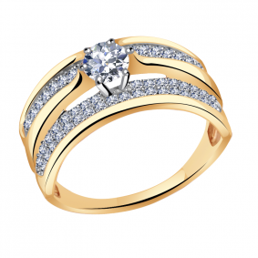 Золотое кольцо Александра кл3457-62сбк с Swarovski кл3457-62сбк фото
