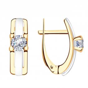 Золотые серьги Александра кл3459а-62сбк с Swarovski кл3459а-62сбк фото