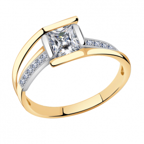 Золотое кольцо Александра кл3460-62сбк с Swarovski кл3460-62сбк фото