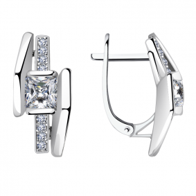 Серьги из белого золота Александра кл3460а-62сб с Swarovski кл3460а-62сб фото