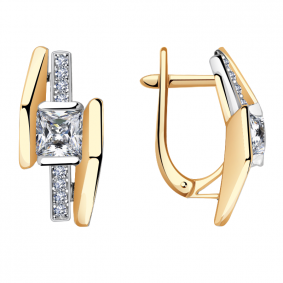 Золотые серьги Александра кл3460а-62сбк с Swarovski кл3460а-62сбк фото