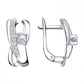 Серьги из белого золота Александра кл3461а-62сб с Swarovski кл3461а-62сб фото