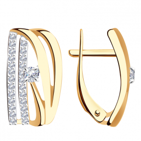 Золотые серьги Александра кл3464аск с фианитом кл3464аск фото