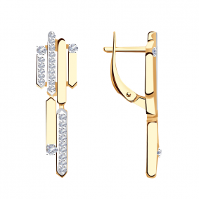 Золотые серьги Александра кл3466асбк с фианитом кл3466асбк фото