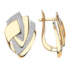 Золотые серьги Александра кл3473аск с фианитом кл3473аск фото