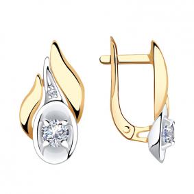 Золотые серьги Александра кл3475а-62сбк с Swarovski кл3475а-62сбк фото
