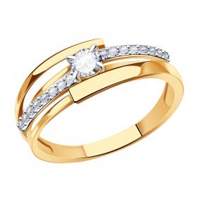 Золотое кольцо Александра кл3495-62ск с Swarovski кл3495-62ск фото