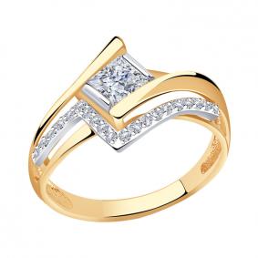 Золотое кольцо Александра кл3504-62сбк с Swarovski кл3504-62сбк фото