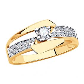 Золотое кольцо Александра кл3507-62сбк с Swarovski кл3507-62сбк фото