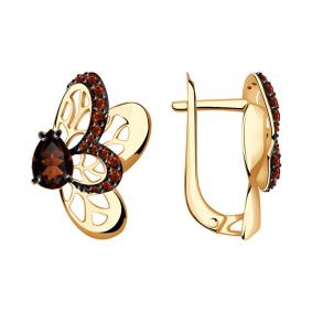 Золотые серьги Александра кл3520а-20ск-к с фианитом кл3520а-20ск-к фото