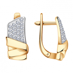 Золотые серьги Александра кл3551аск с фианитом кл3551аск фото