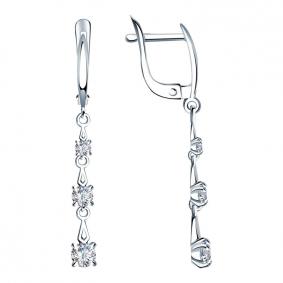 Серьги из белого золота Александра кл3554а-62сб с Swarovski кл3554а-62сб фото